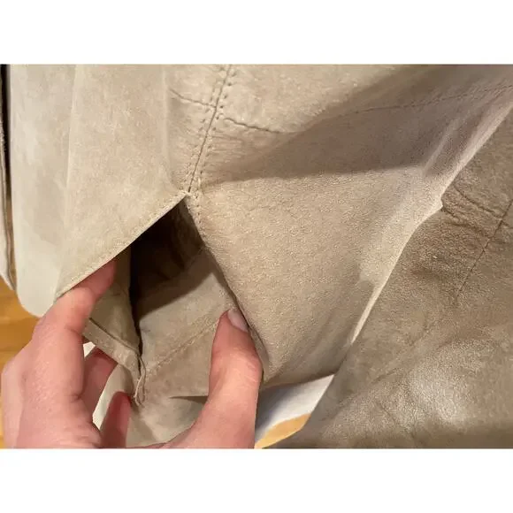 Vintage Liz Claiborne Beige/Tan Suede Blazer / Jacket, Pockets, Size XL - Picture 5 of 14